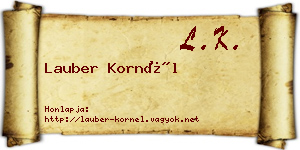 Lauber Kornél névjegykártya