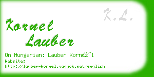 kornel lauber business card